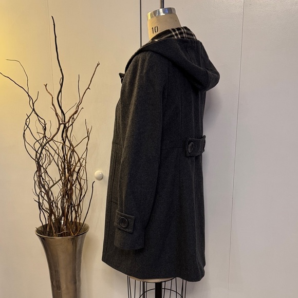 Classic Black Hooded Pea Coat - Picture 4 of 6